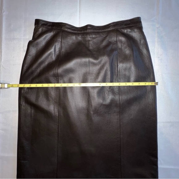 Vintage Brown Leather Pencil Skirt  with 34" Waist Butter Soft Leather - Picture 5 of 7